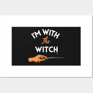 I'm With The Witch Cute Halloween Husband Wife Gift Posters and Art